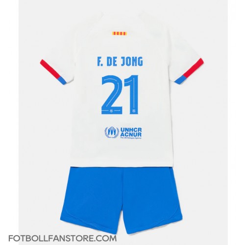 Barcelona Frenkie de Jong #21 Barnkläder Borta matchtröja till baby 2023-24 Kortärmad (+ Korta byxor) Billigt